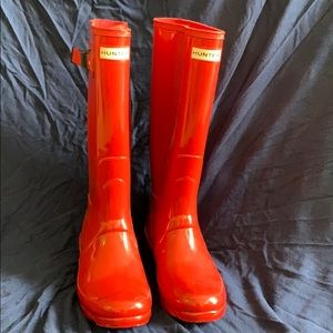 Red Hunter rain boots